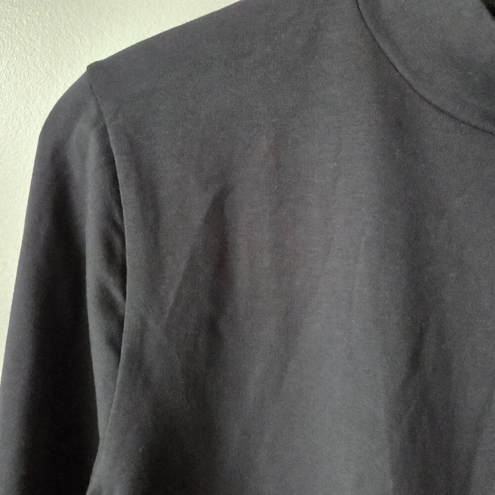 NWT J CREW MOCK NECK LONGSLEEVES BLACK BODYSUIT TOP SIZE XL